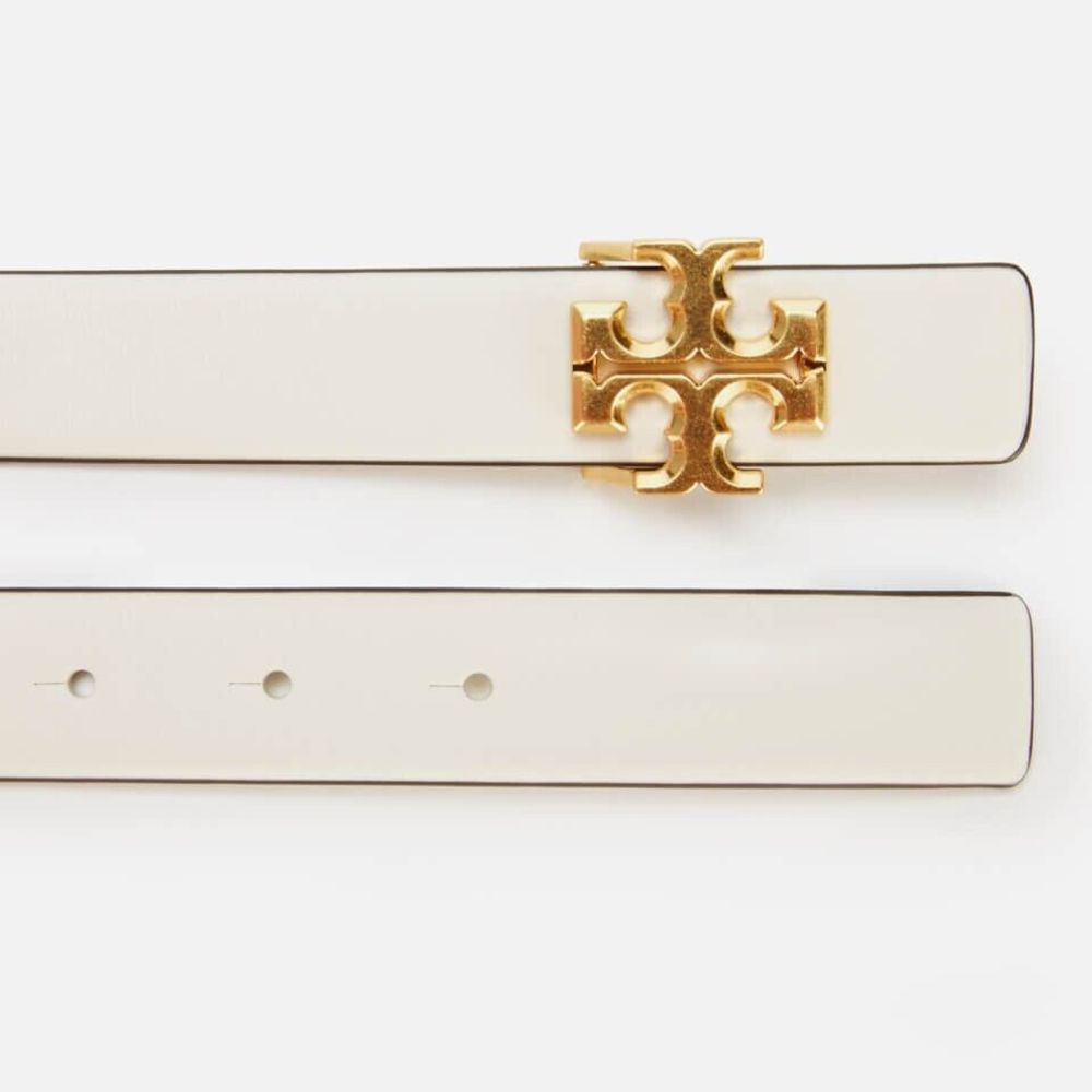 Tory Burch Kira Leather Belt in New Ivory /Gold Size Small S New with Tags - Picture 3 of 4